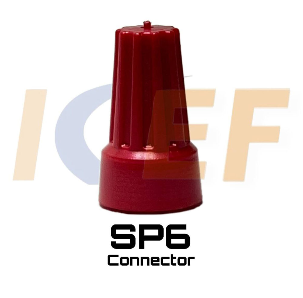 کانکتور پیچی SP6 با بدنه پلاستیکی عایق و هسته فلزی فنری مناسب برای کابلهای ۱۰ تا ۱۶ میلیمتر مربع.